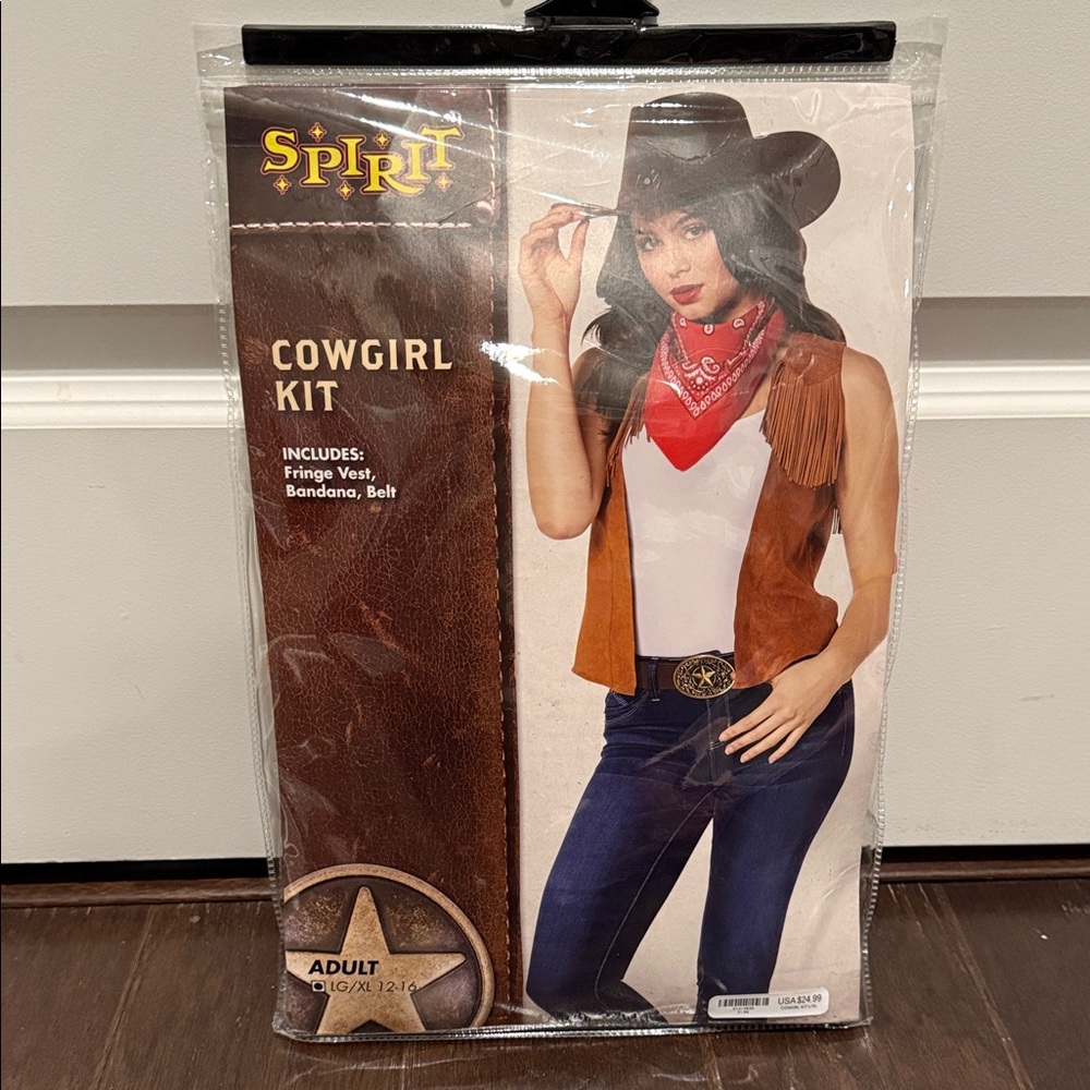 Spirit Halloween Cowgirl‎ Costume Size L/XL 12-16